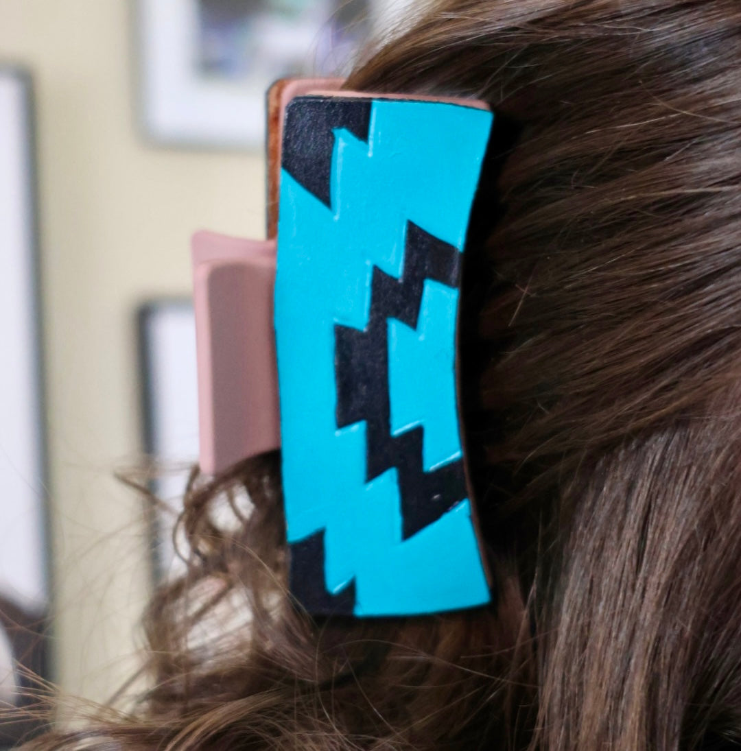LEATHER HAIR CLIPS