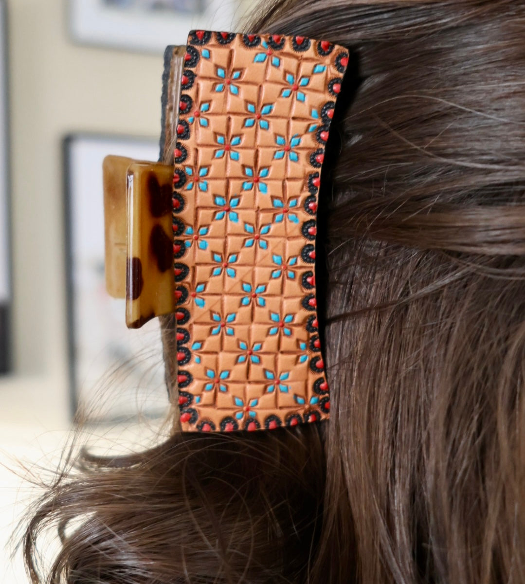 LEATHER HAIR CLIPS